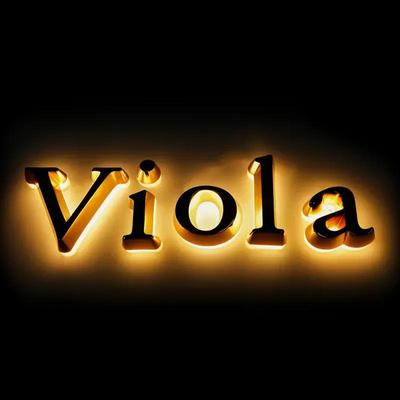 Rose golden backlit channel letters