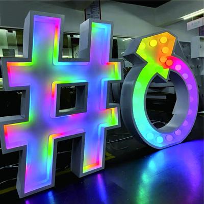 Marquee with neon letters