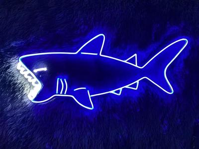 Neon sign-shark